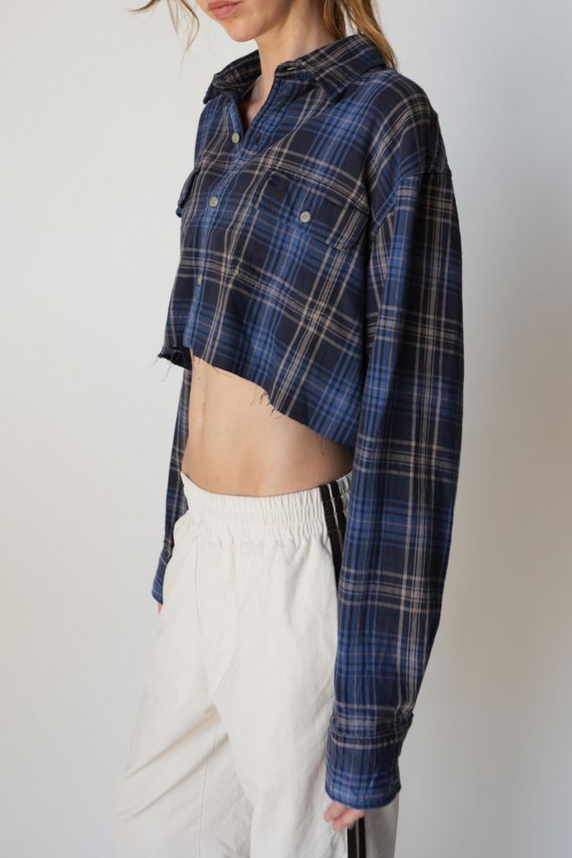 Vintage Cropped Flannel Shirt #1