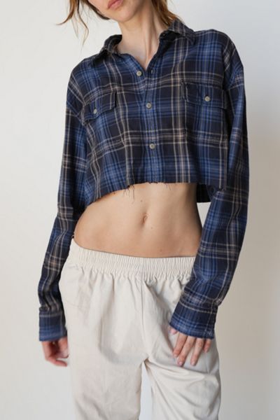 Vintage Cropped Flannel Shirt