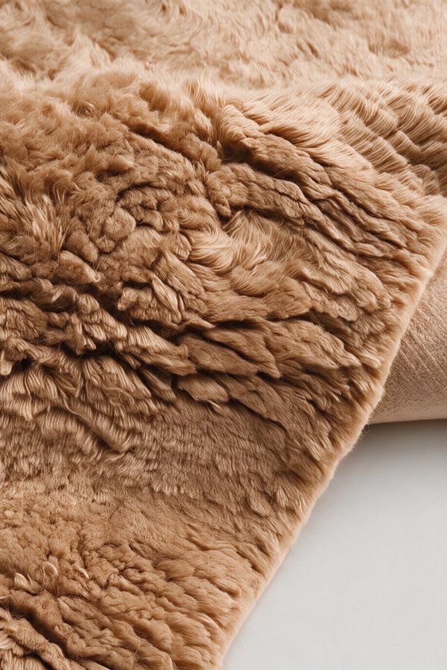 Jubi Solid Color Shag Wool Rug Hand-Knotted #2