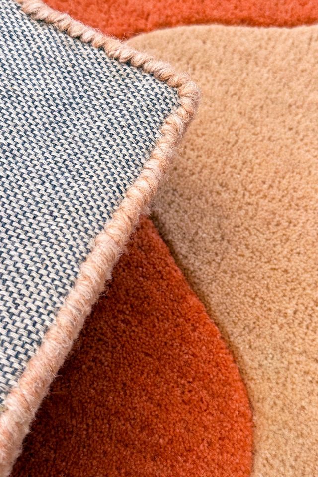 Jubi Abstract Floral Square Wool Rug #2