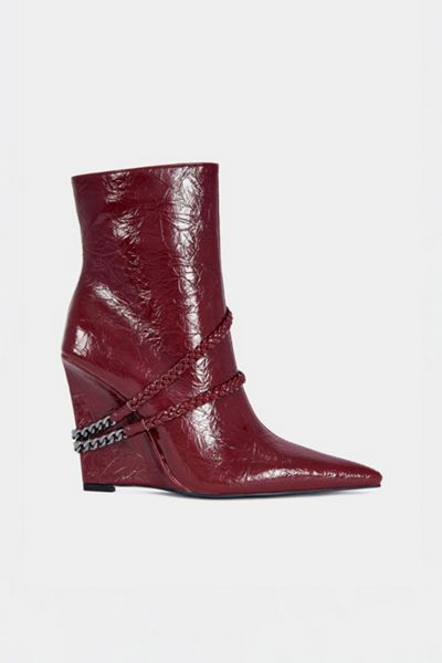 Azalea Wang Jacques Pointed Toe Wedge Bootie