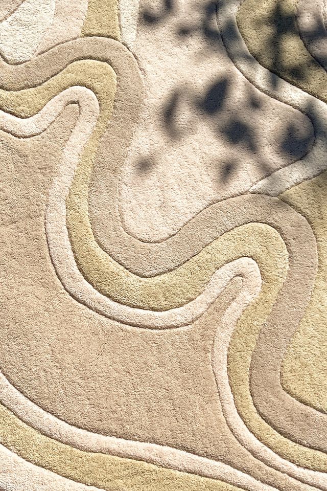 Jubi Rolling Tides Rectangular Hand-Tufted Wool Rug #2