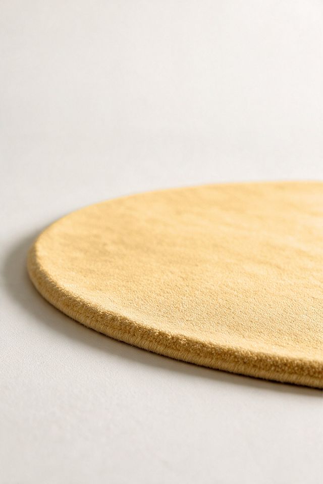 Jubi Solid Color Oval Hand-Tufted Wool Rug #2