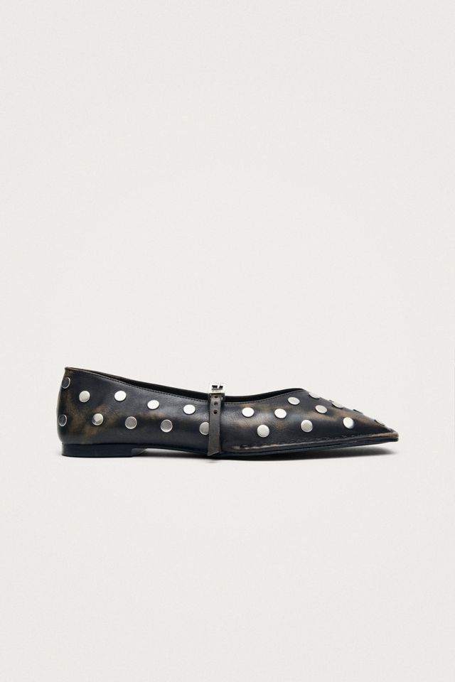 ALOHAS Sway All Studs Vintage Effect Leather Ballet Flats #2