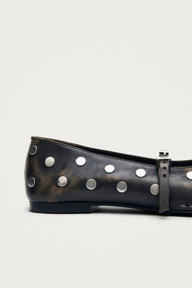 ALOHAS Sway All Studs Vintage Effect Leather Ballet Flats #4