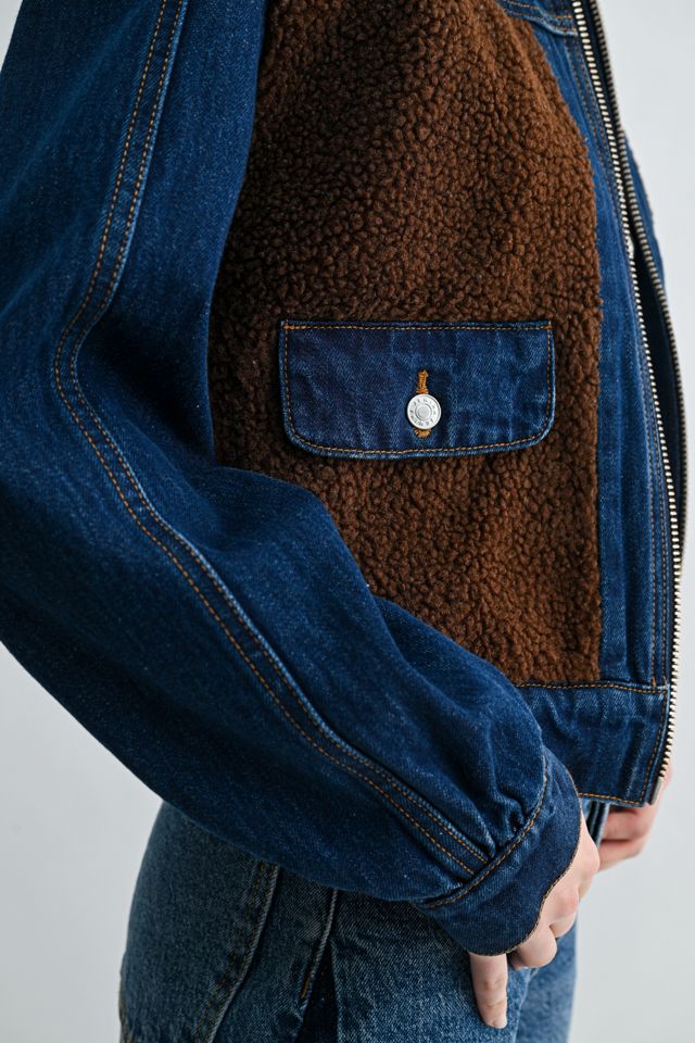 Jemina Denim Two Tone Shearling Denim Jacket #2