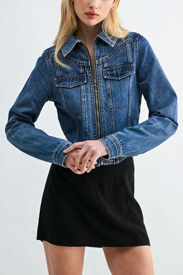 Jemina Denim Kylie Cropped Denim Jacket #1