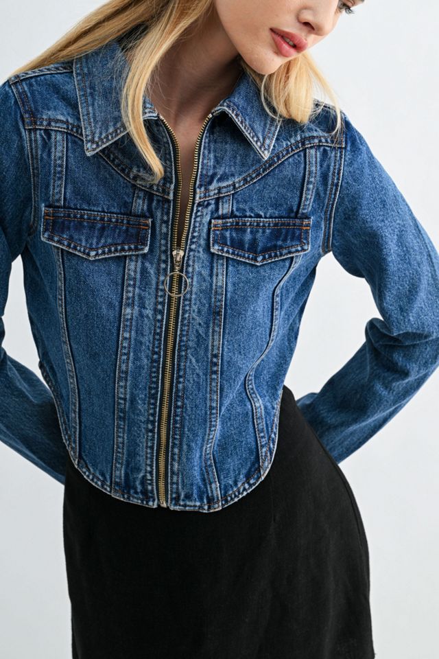 Jemina Denim Kylie Cropped Denim Jacket #2