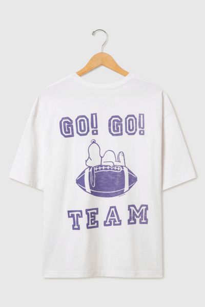 Junk Food Snoopy Go Team Go Football Tee