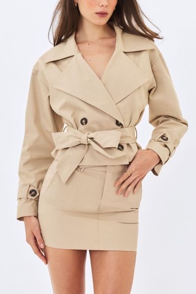 Miss Circle Zuly Cotton Gabardine Mini Trench Jacket