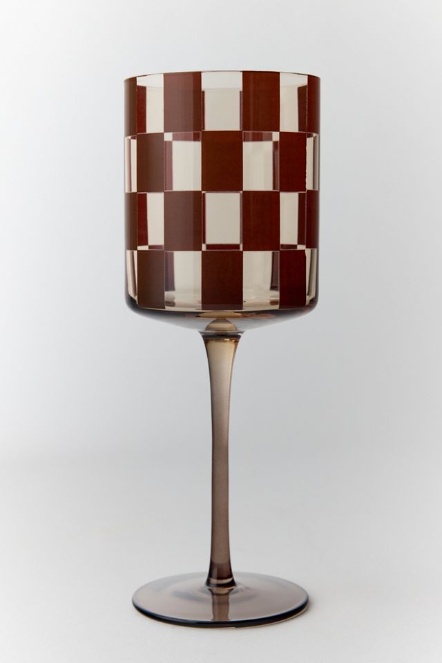 Duo-Tone Checkered 10 oz Wine Glass #1