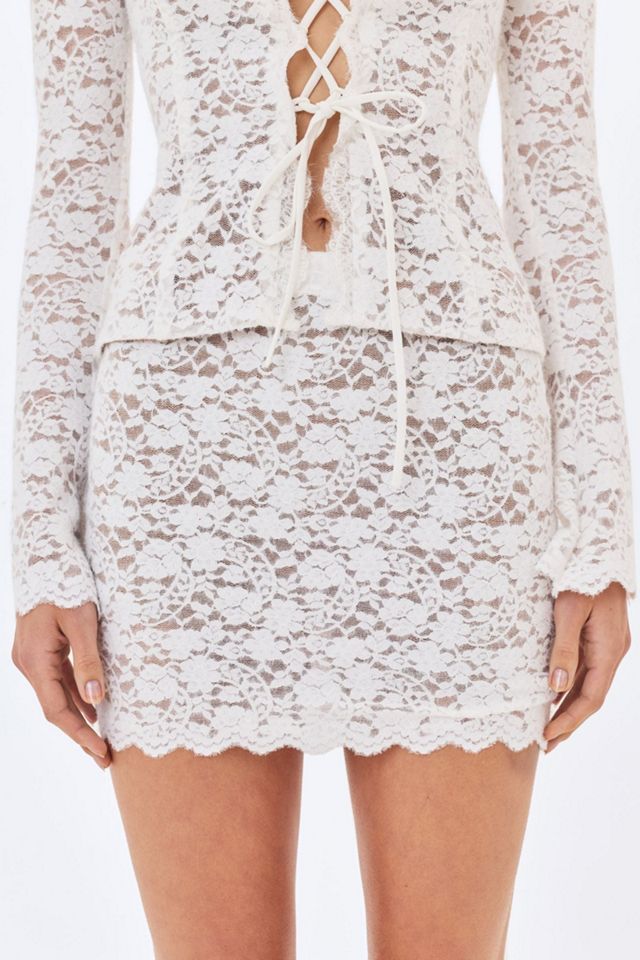 Miss Circle Pyper Brushed Lace Mini Skirt #1