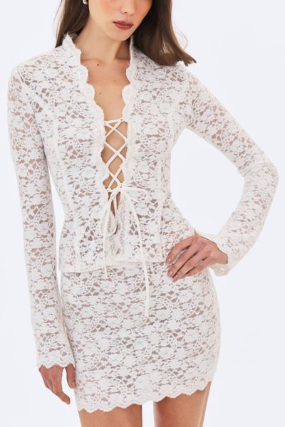 Miss Circle Pyper Brushed Lace Mini Skirt