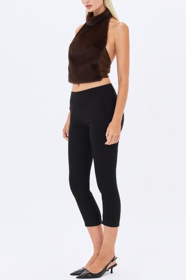 Miss Circle Xeriah Faux Mink Fur Backless Halter Top #3