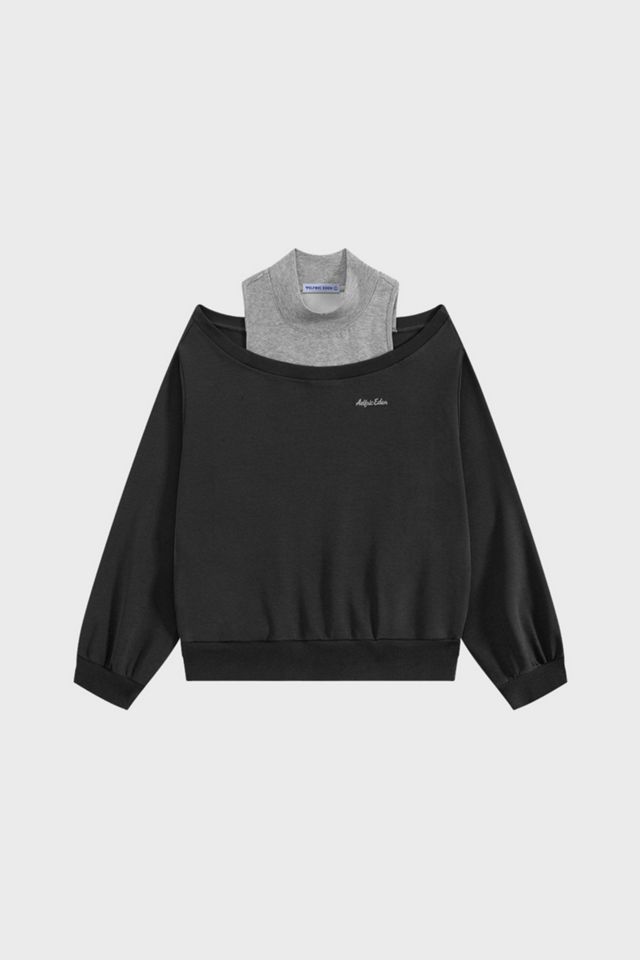 Aelfric Eden Boxy Layered Off-The-Shoulder Sweatshirt #3