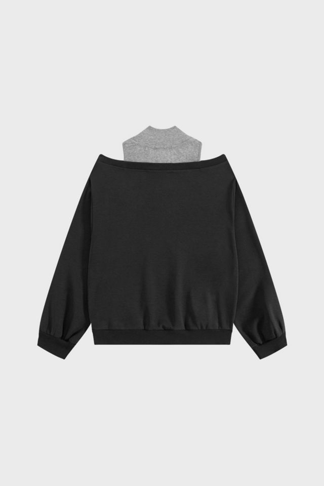 Aelfric Eden Boxy Layered Off-The-Shoulder Sweatshirt #4