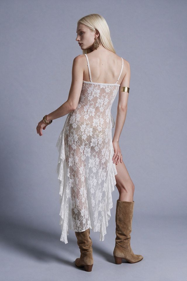 Slate Pink Sheer Floral Lace Camisole Top #4