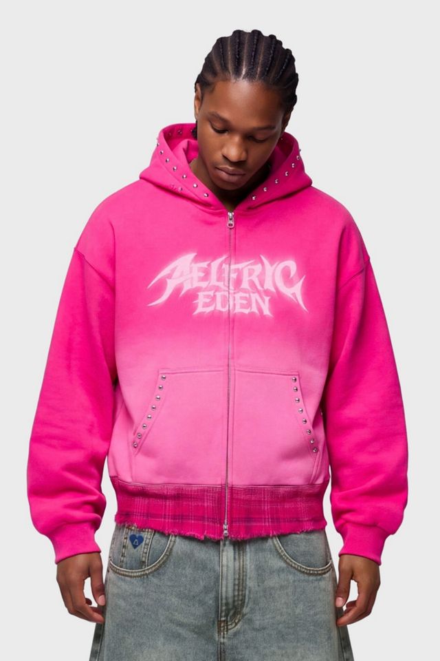 Aelfric Eden Boxy Washed Studded Zip Up Hoodie #1