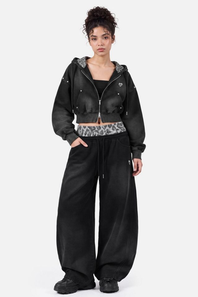 Aelfric Eden Cropped Spray Dyed Zip Up Hoodie #1