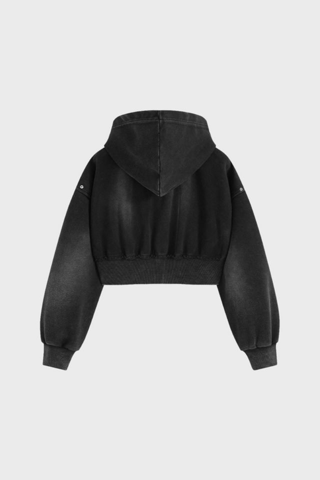 Aelfric Eden Cropped Spray Dyed Zip Up Hoodie #4