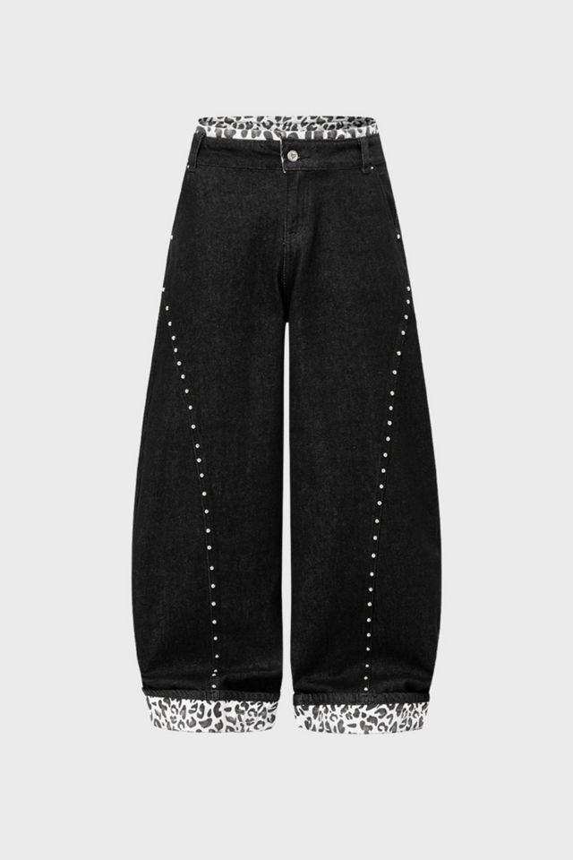 Aelfric Eden Leopard Cuff Baggy Barrel Jeans #3