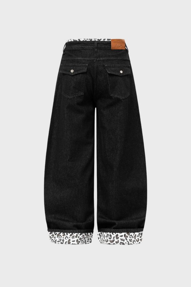 Aelfric Eden Leopard Cuff Baggy Barrel Jeans #4