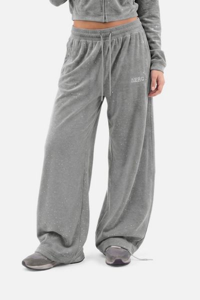 Aelfric Eden Rhinestone Velour Wide-Leg Sweatpants