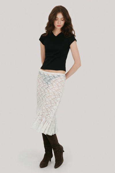 Mpaz Studio Odette Sheer Lace Midi Skirt | Urban Outfitters