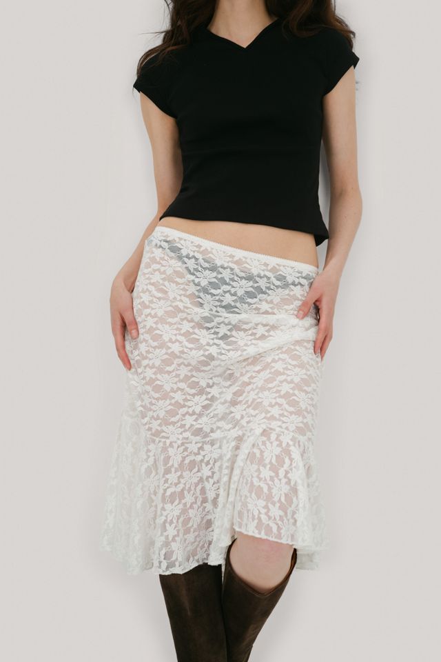 Mpaz Studio Odette Sheer Lace Midi Skirt #3