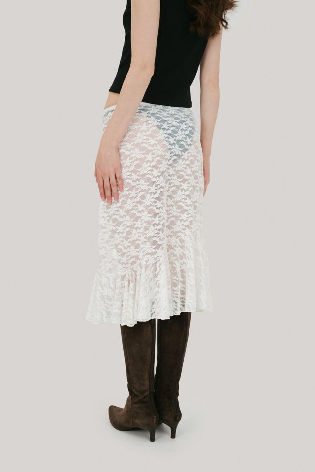 Mpaz Studio Odette Sheer Lace Midi Skirt #4