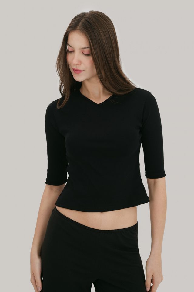 Mpaz Studio Vera 3/4 Sleeve V-Neck Top #1