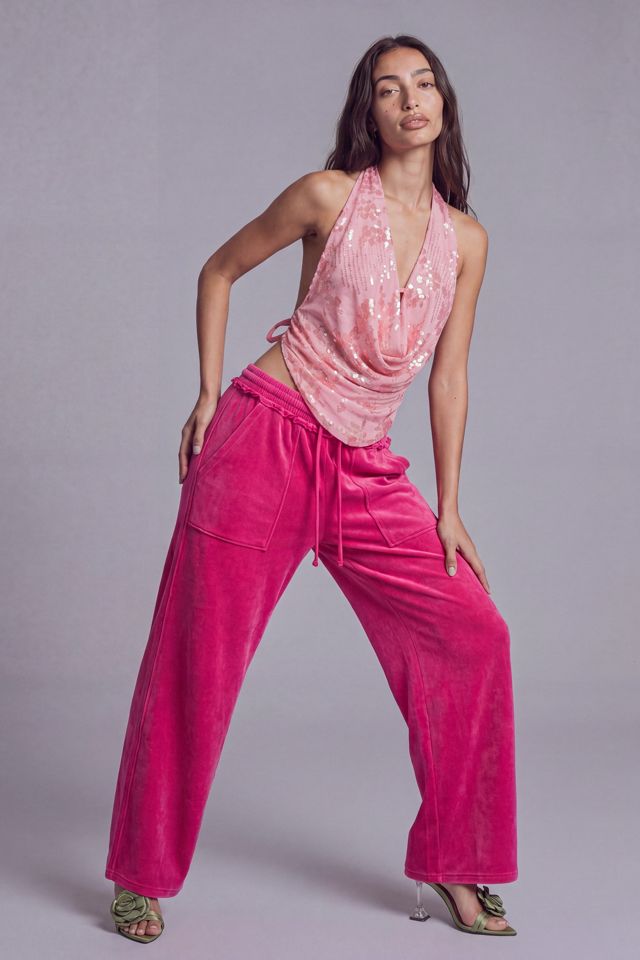 Slate Pink Sequined Halter Top #1