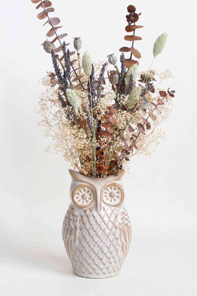 Roxanne’s Dried Flowers Owl Arrangement #1