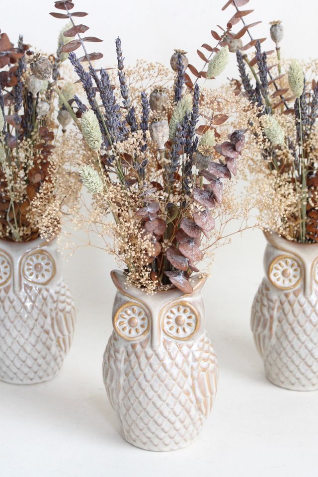 Roxanne’s Dried Flowers Owl Arrangement #3