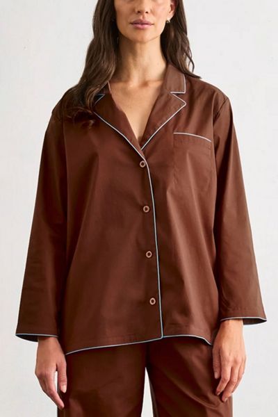 Bed Threads Piped Long Sleeve Pajama Shirt