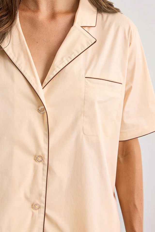 Bed Threads Piped Short Sleeve Pajama Shirt #1