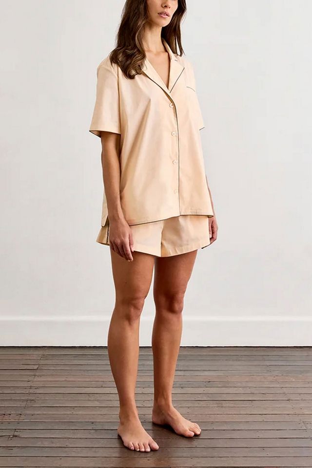 Bed Threads Piped Short Sleeve Pajama Shirt #2