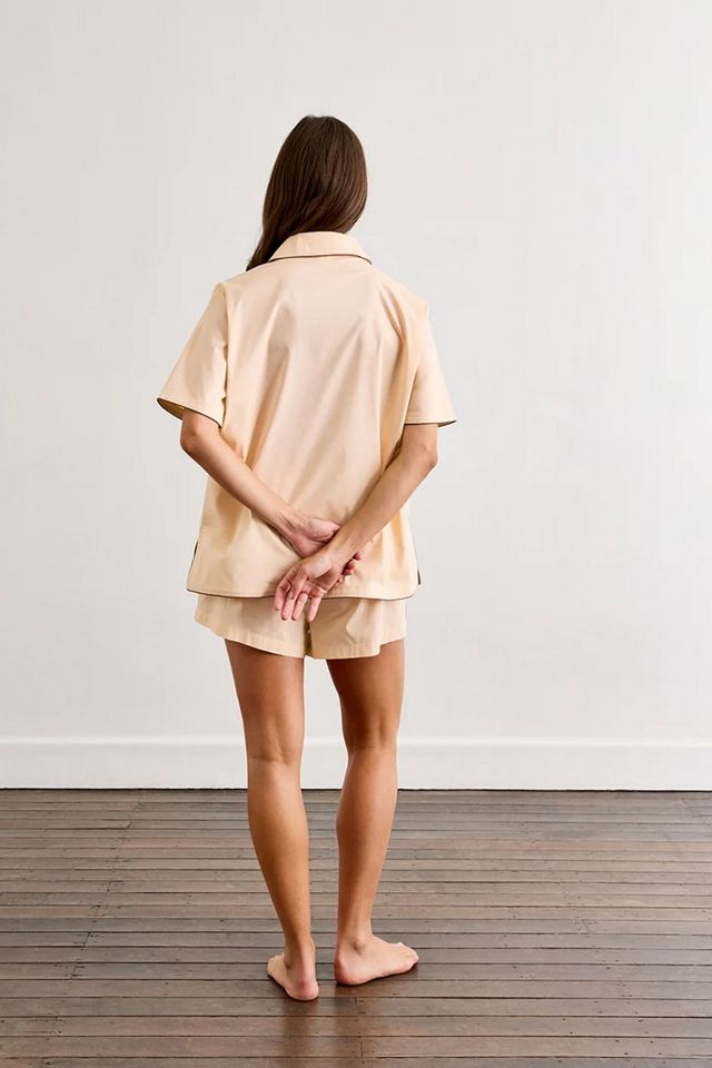 Bed Threads Piped Short Sleeve Pajama Shirt #3