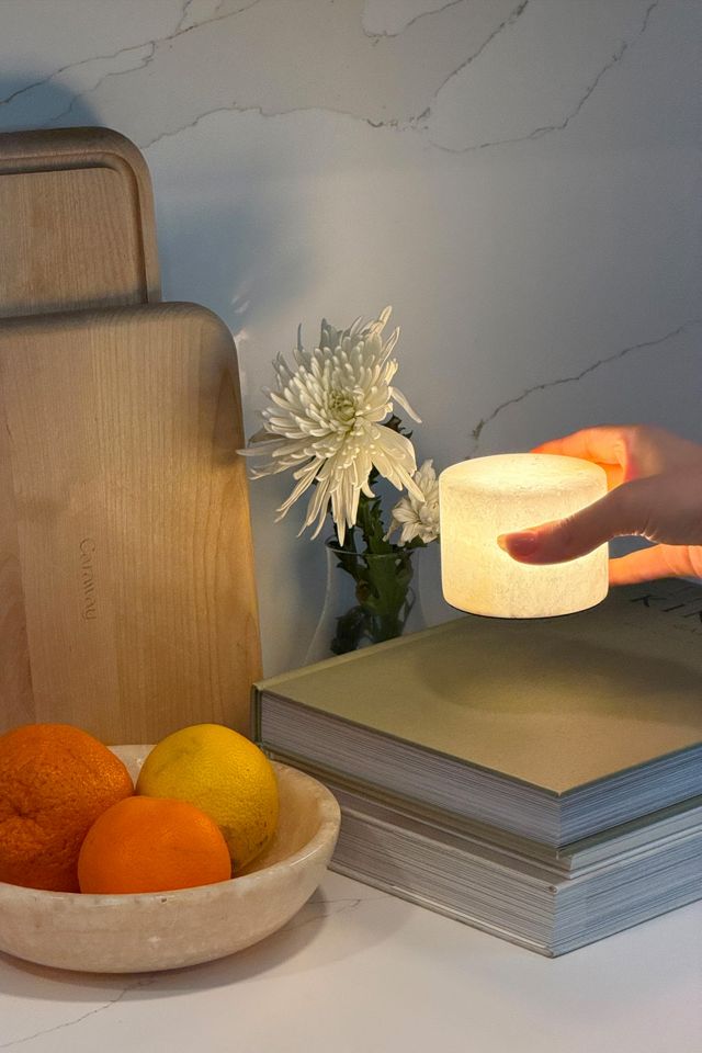 Brightech Rhea LED Portable Marbled Alabaster Table Lamp #1