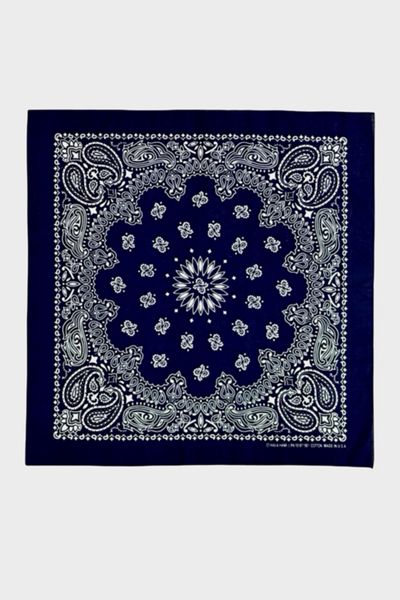 Vintage 1980's Navy Paisley Bandana