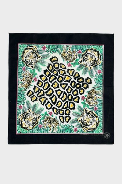 Vintage 1980's Tiger Print Cotton Bandana