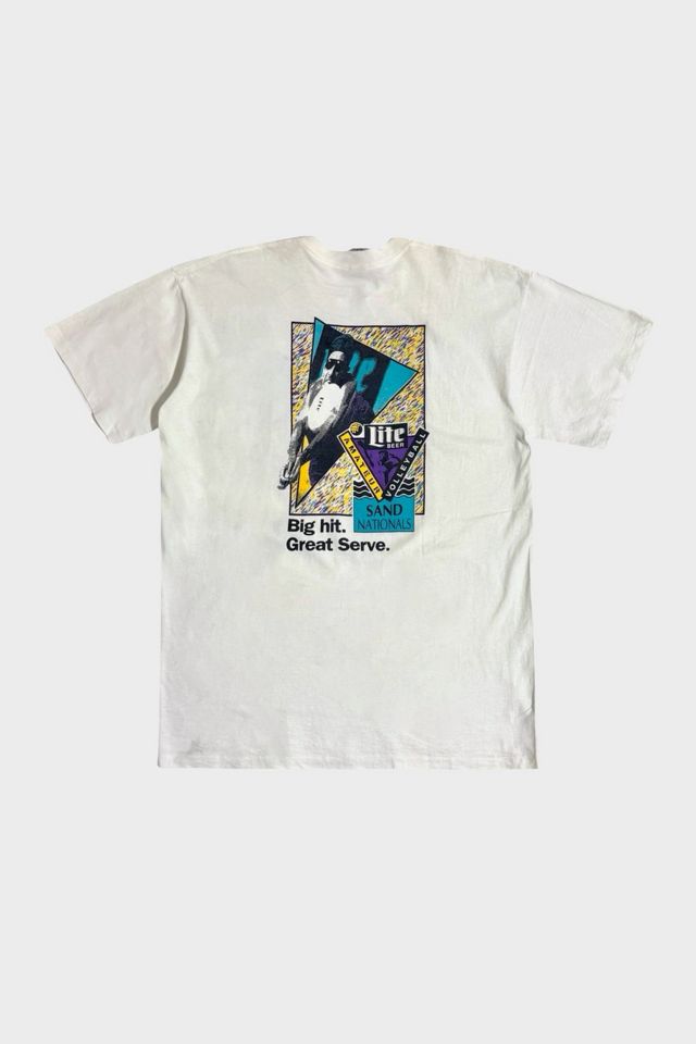 Vintage 1990's Miller Lite Volleyball Graphic T-Shirt #1