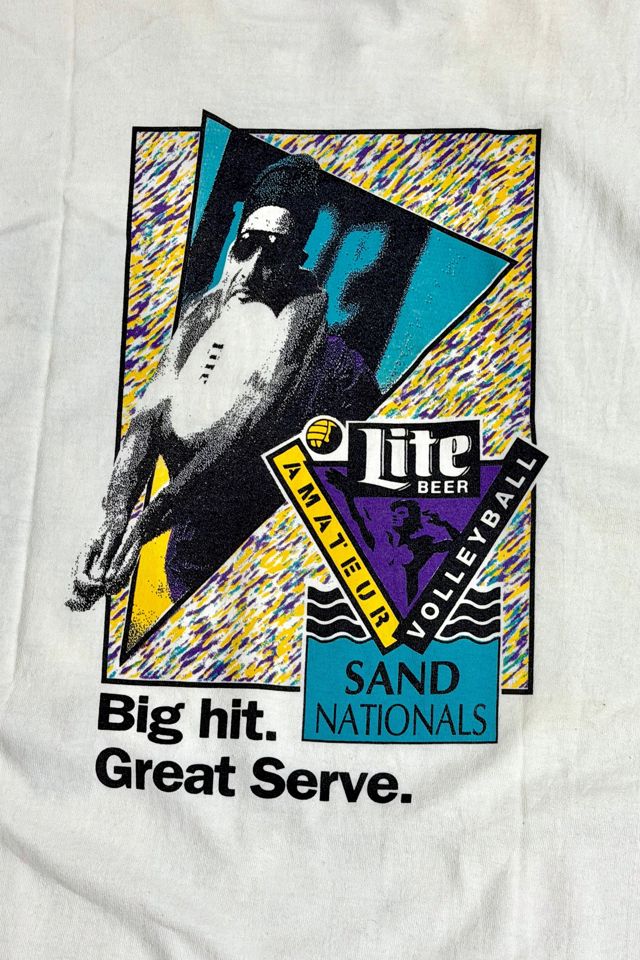 Vintage 1990's Miller Lite Volleyball Graphic T-Shirt #3