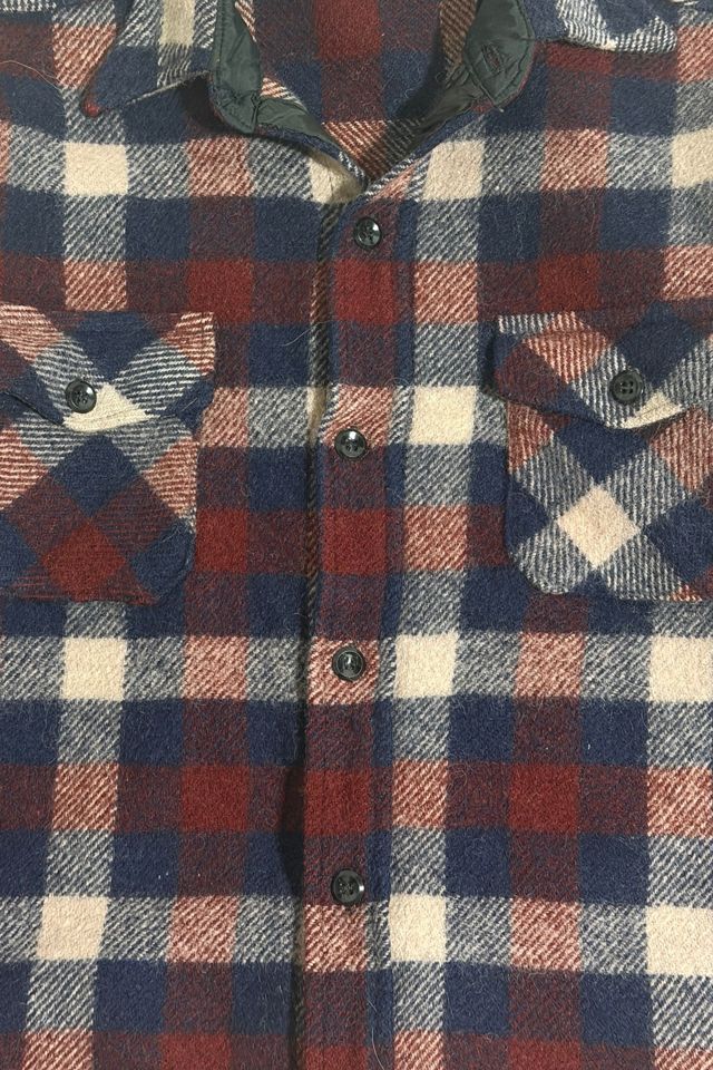 Vintage 1970's Plaid Wool Shirt Jacket #1