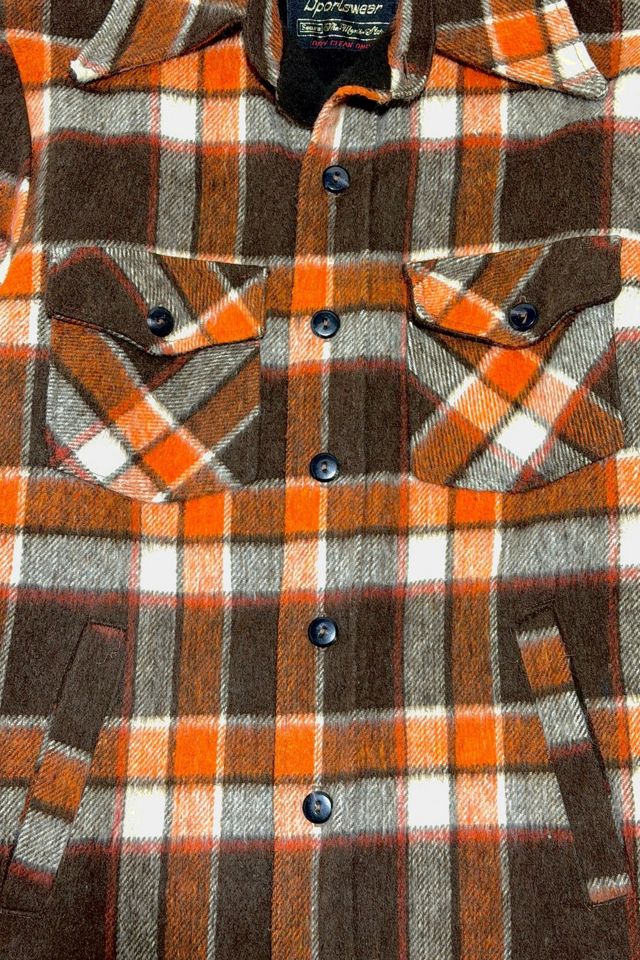 Vintage 1970's Sears Brown & Orange Plaid Jacket #1