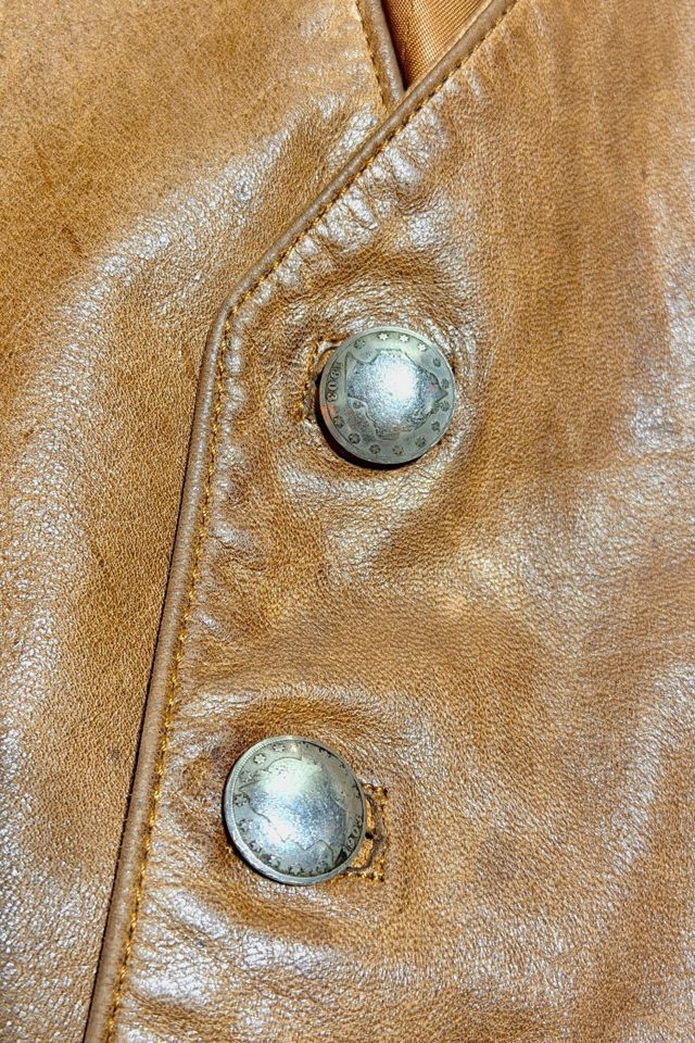 Vintage Tan Leather Vest #3