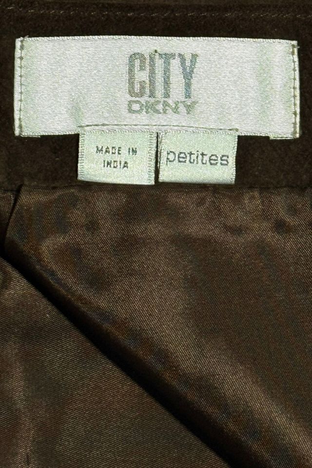 Vintage 1990's DKNY Brown Suede Skirt #1