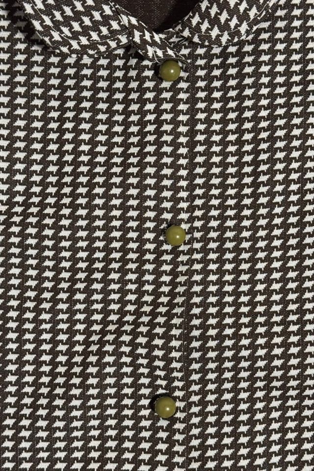 Vintage 1960's Chocolate Brown Houndstooth Coat #1