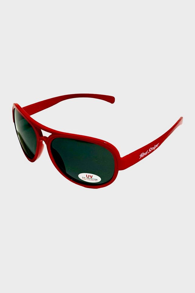 Vintage 1980's Red Aviator Sunglasses #2