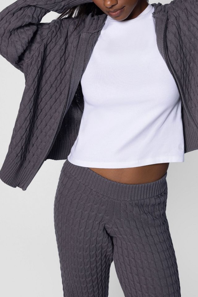 WeWoreWhat Cable Zip Front Hoodie #1